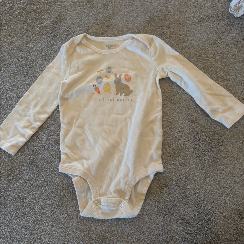 Carter's Cream Long-Sleeve Easter Bunny One-Piece